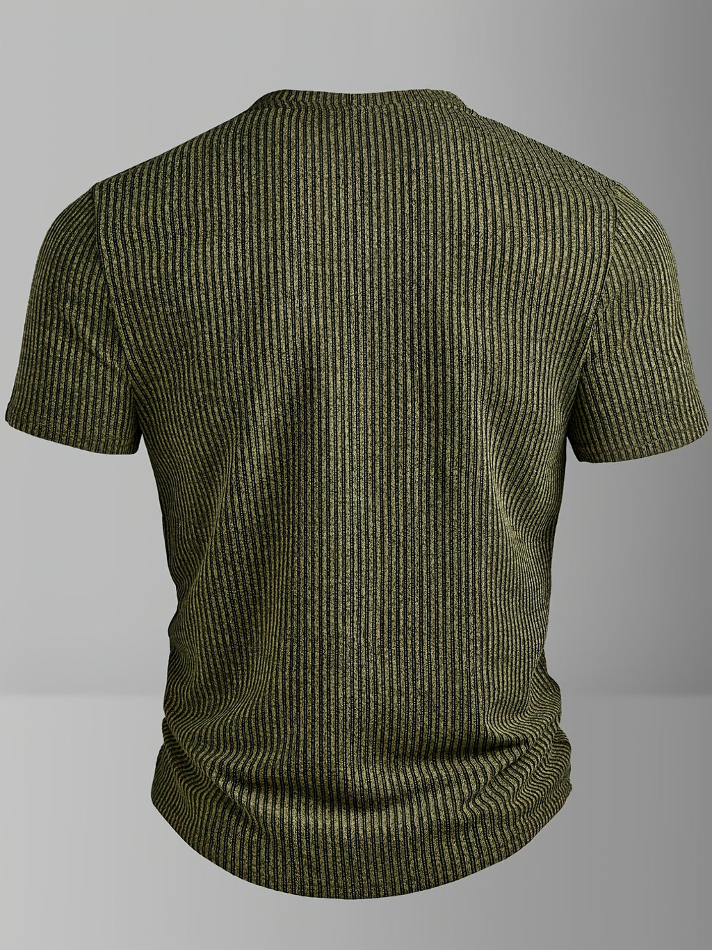 Bion | Heren lente V-hals sportshirt – tweekleurig gestreept sportshirt met korte mouwen