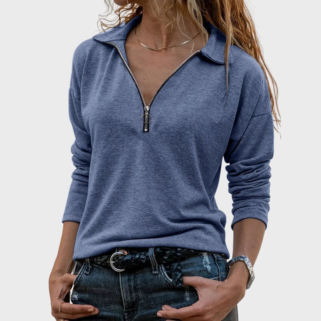 Cato | Herbstliches Sweatshirt mit halbem Reißverschluss, schicker Freizeitpullover für Herbst und Outdoor-Aktivitäten