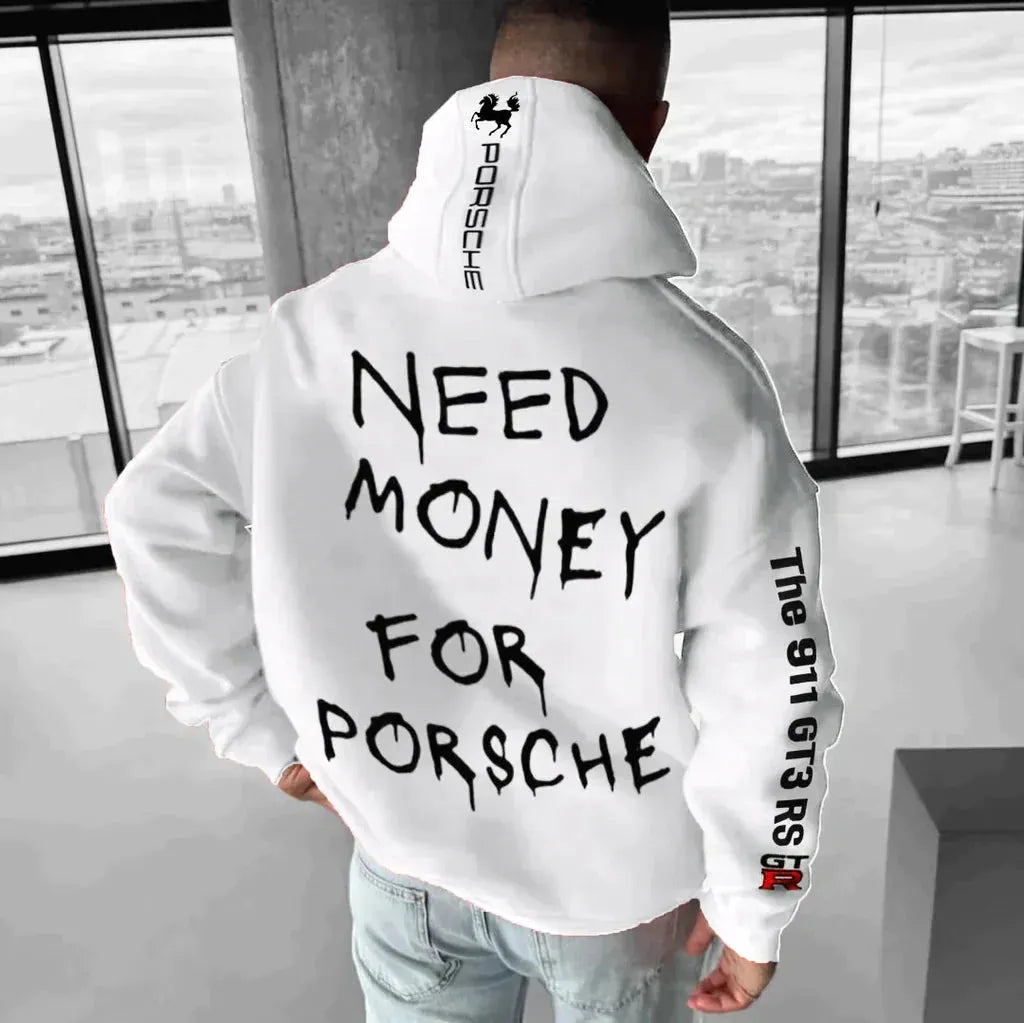 Zevran | Oversize-Rennsport-Hoodie für Herren – Streetwear-Stil, Grafikprint, lässige Passform