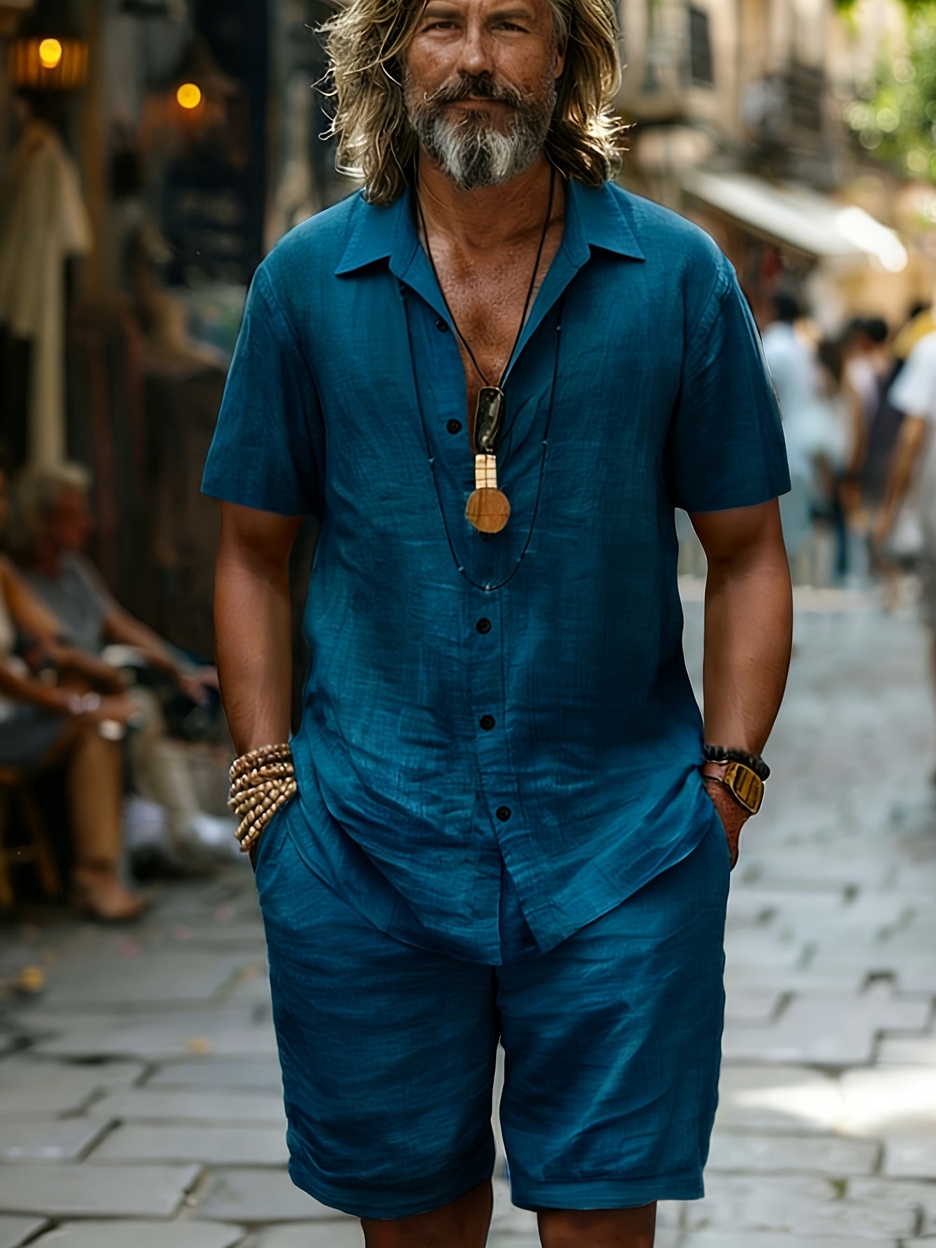 Brent | 2-delige set met casual overhemd en korte broek voor heren – Ademende, lichtgewicht zomerkleding