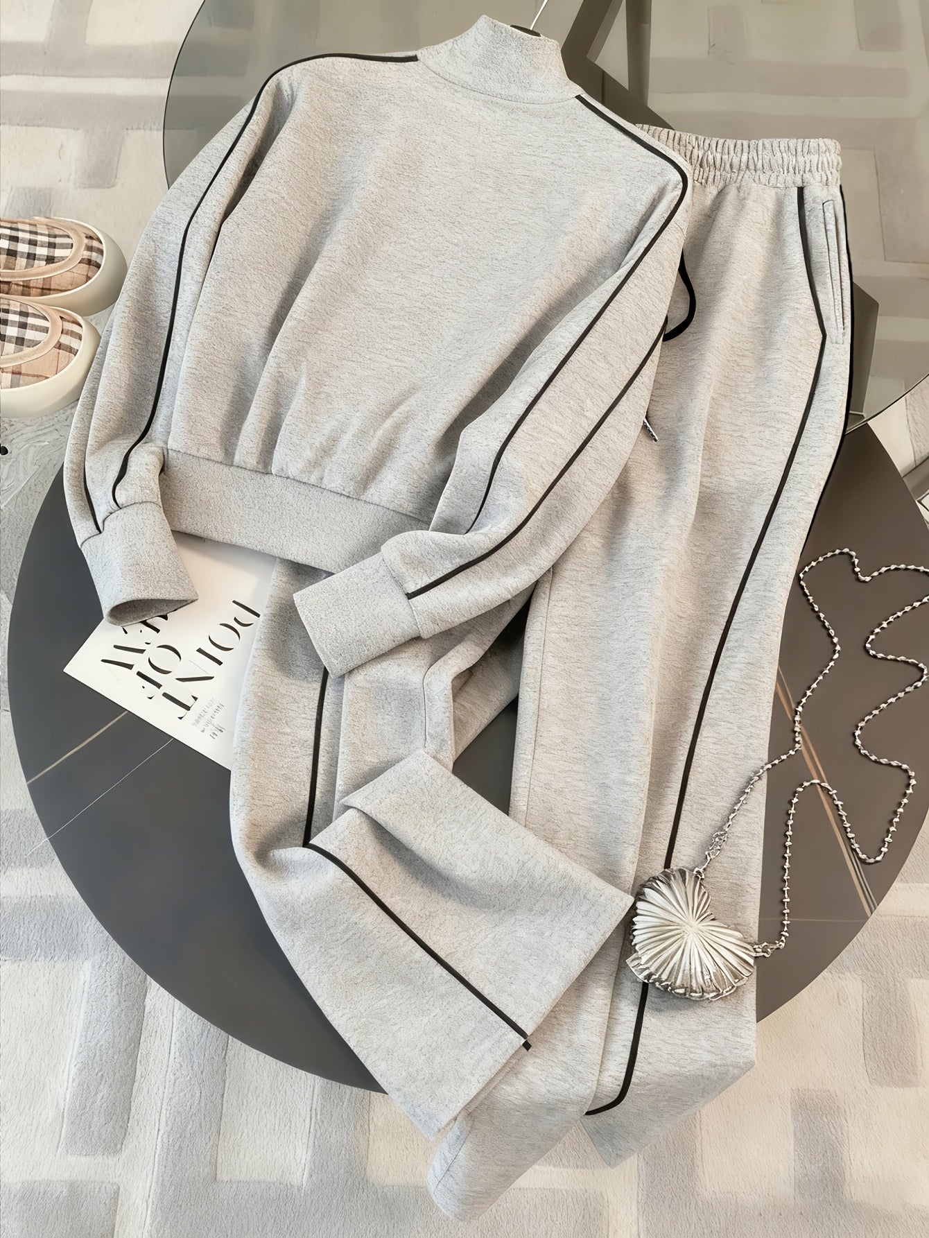 Marielis | Casual tweedelige sportkleding voor dames – Sweatshirt met ritssluiting en joggingbroek