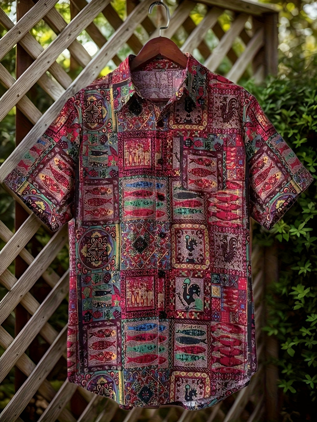 Cavan | Herenoverhemd met tribale print – Losvallend, etnisch, casual, korte mouwen, met knopen