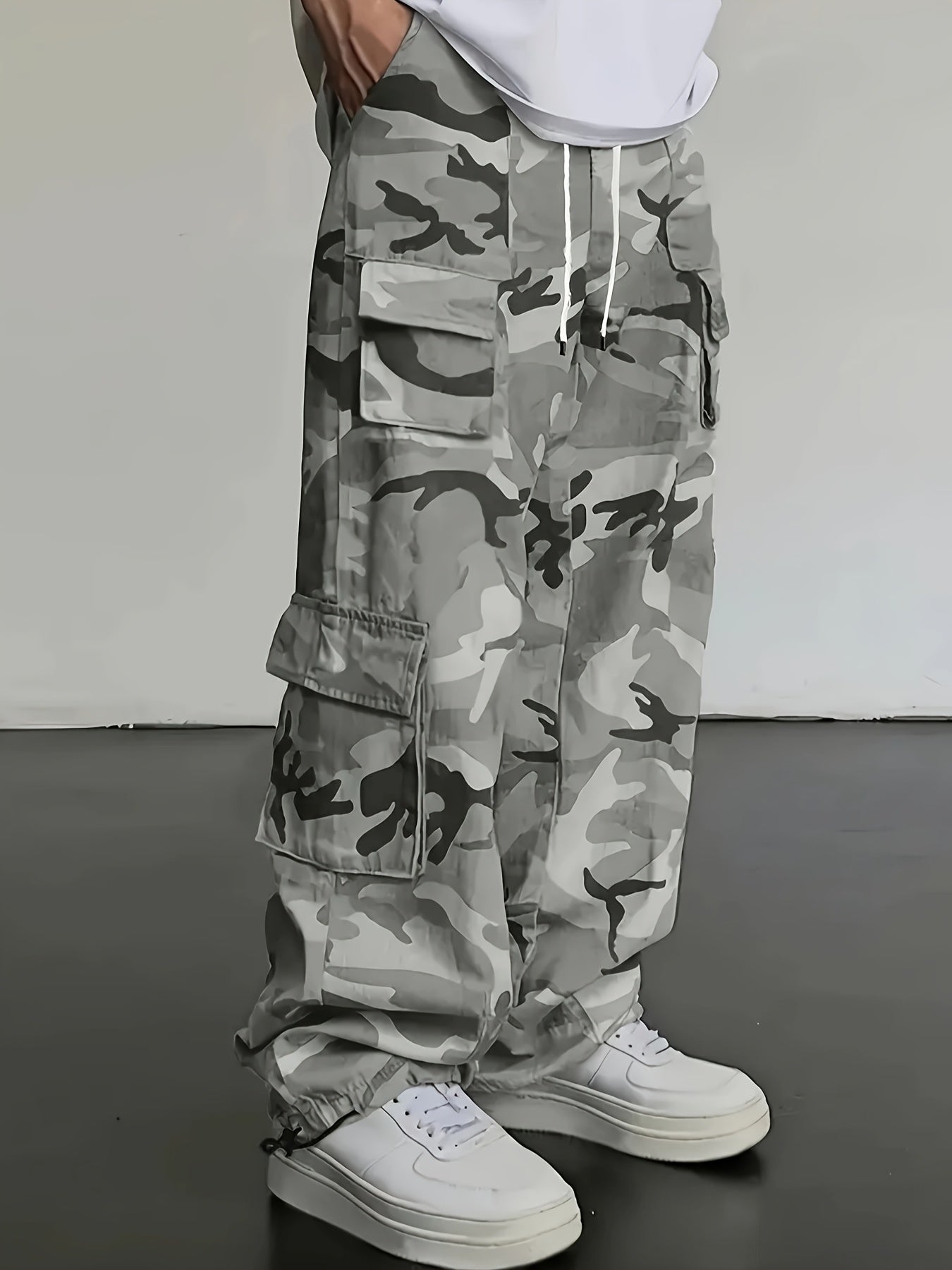 Alvor | Heren Camouflage Cargo Broek – Broek met Meerdere Zakken, Wijde Pijpen