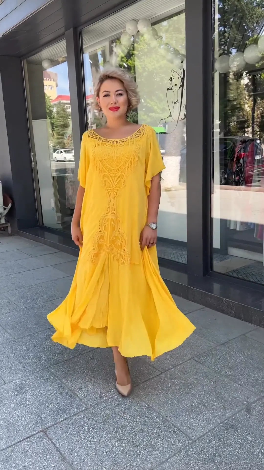 Fylia | Klassieke zomerjurk voor dames – comfortabele lichtgewicht casual midi-jurk