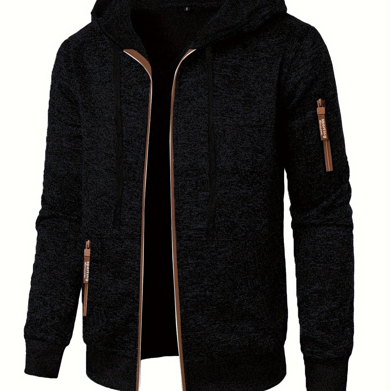Caslan | Heren sweaterjack met capuchon en ritssluiting – Lichtgewicht casual hoodie