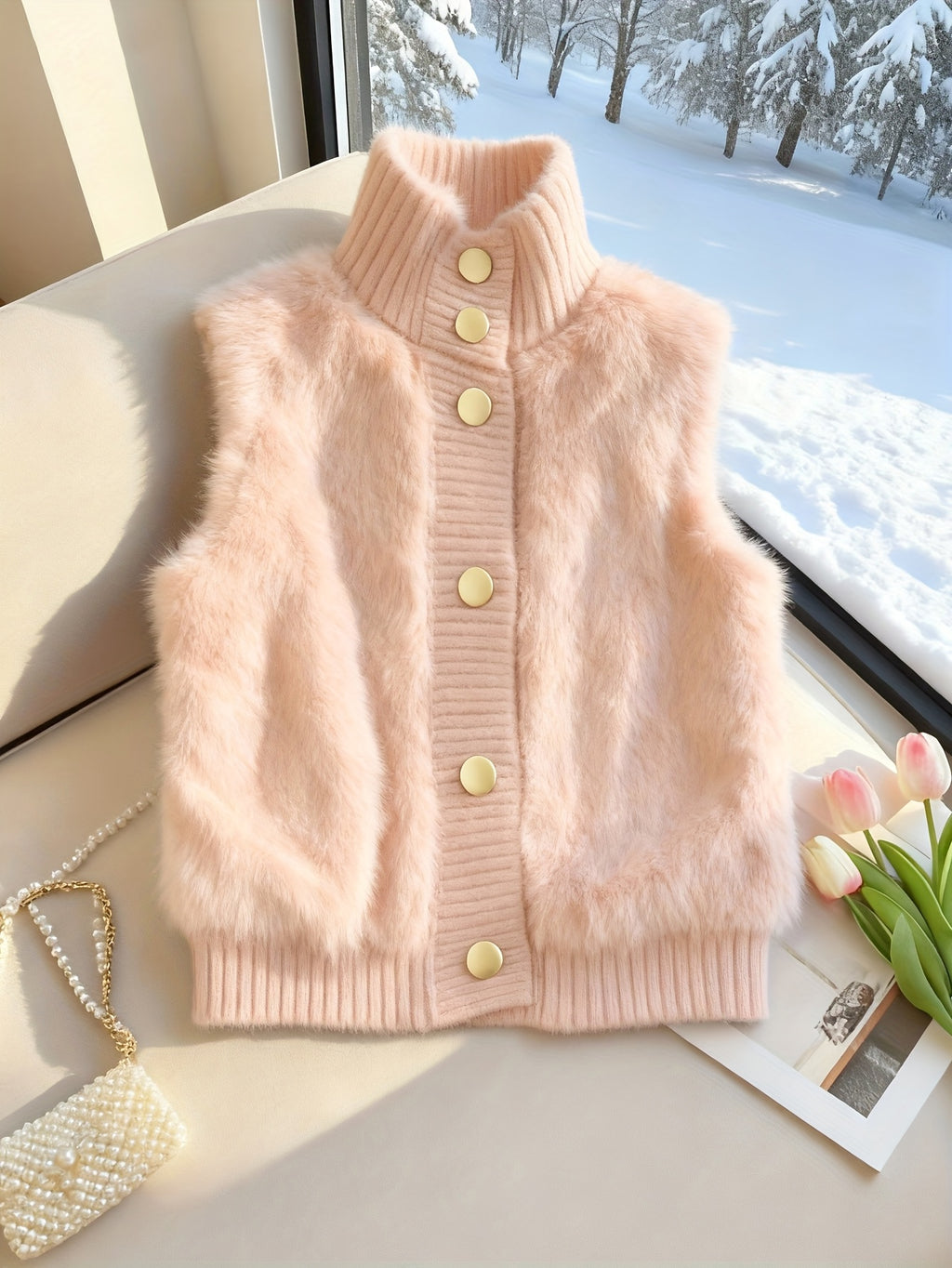 Hailynn | Elegante damesvest met opstaande kraag – Modieuze laagjeslook