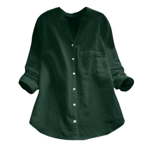 Kova | Dameshemd van katoenlinnen - Los model, 3/4 mouwen met knoopsluiting Casual Blouse