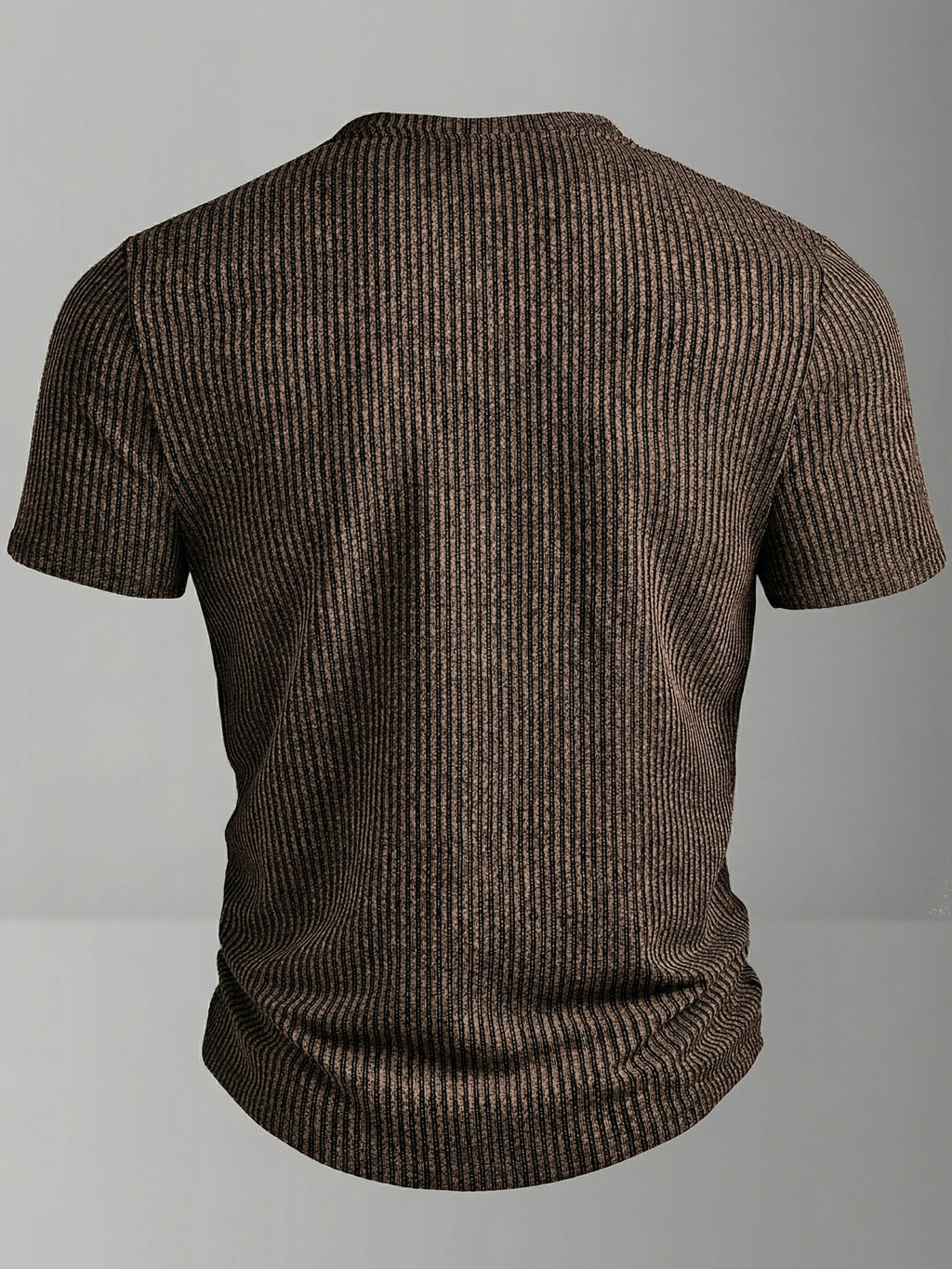 Bion | Heren lente V-hals sportshirt – tweekleurig gestreept sportshirt met korte mouwen