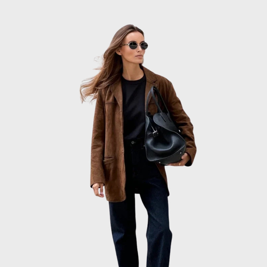 Selvyn | Veste chaude en daim à revers pour femme – Manteau élégant d'automne et d'hiver