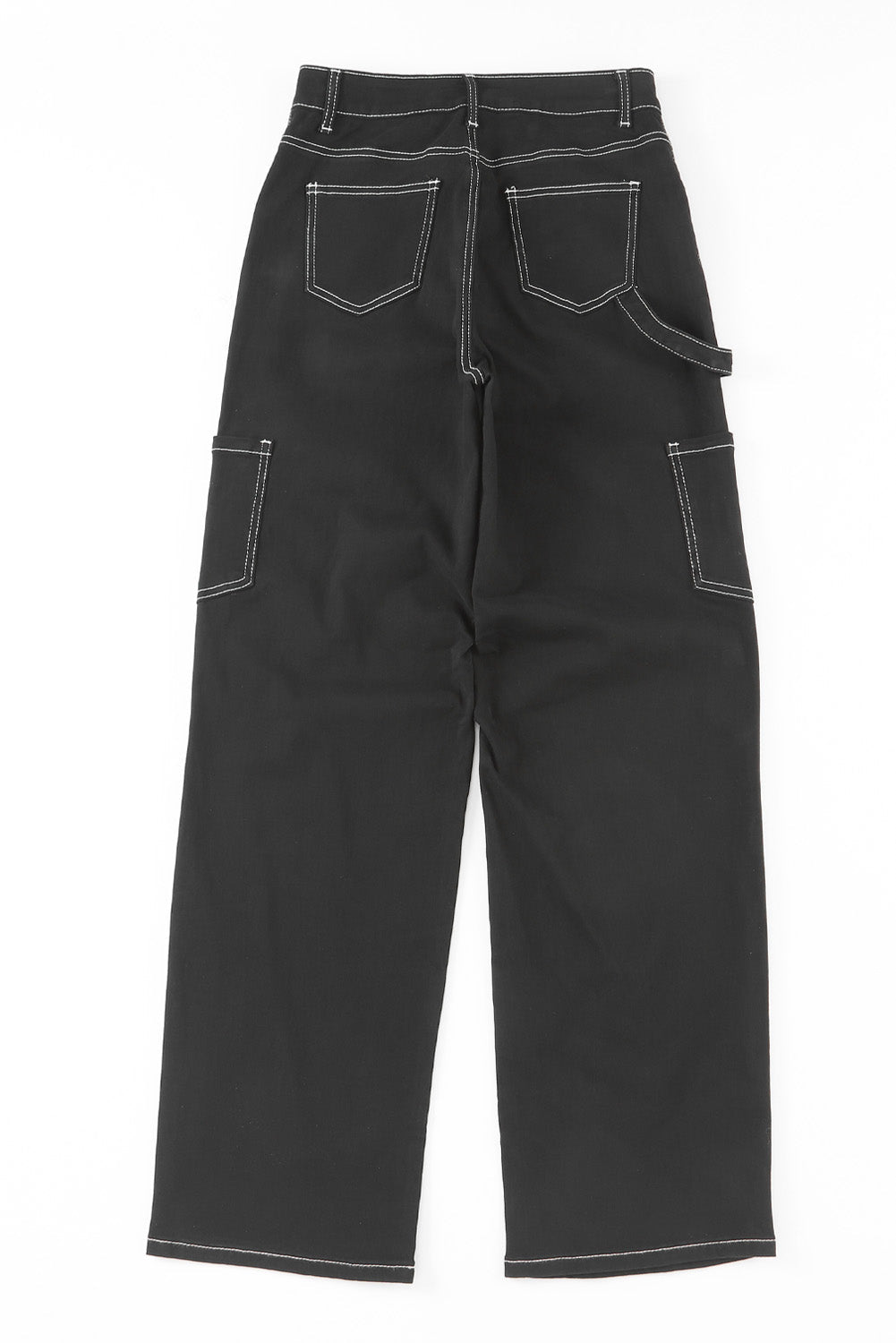 Helisent | Zwarte cargobroek met hoge taille voor dames – Rechte pijpen, utility-stijl met zakken