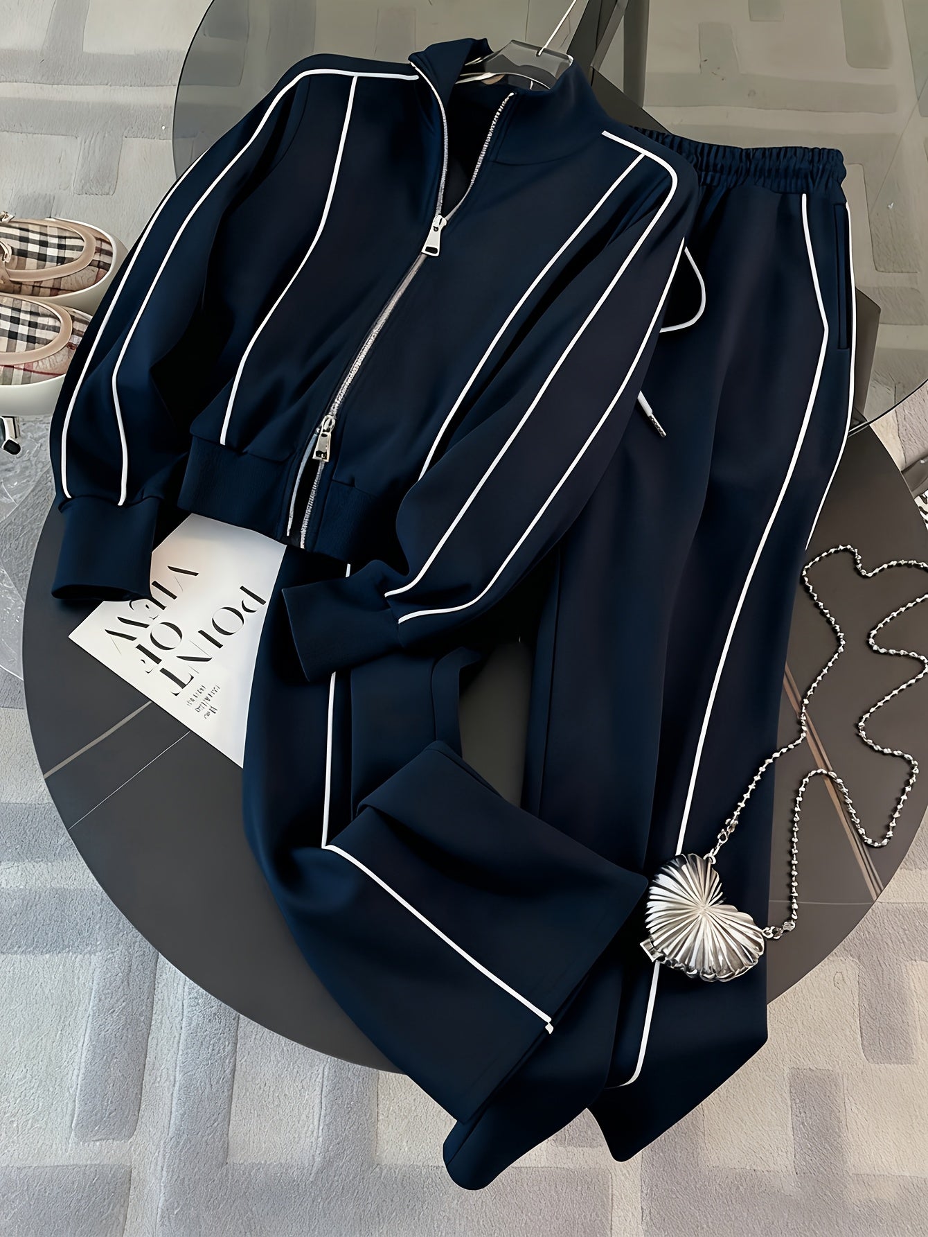 Marielis | Casual tweedelige sportkleding voor dames – Sweatshirt met ritssluiting en joggingbroek