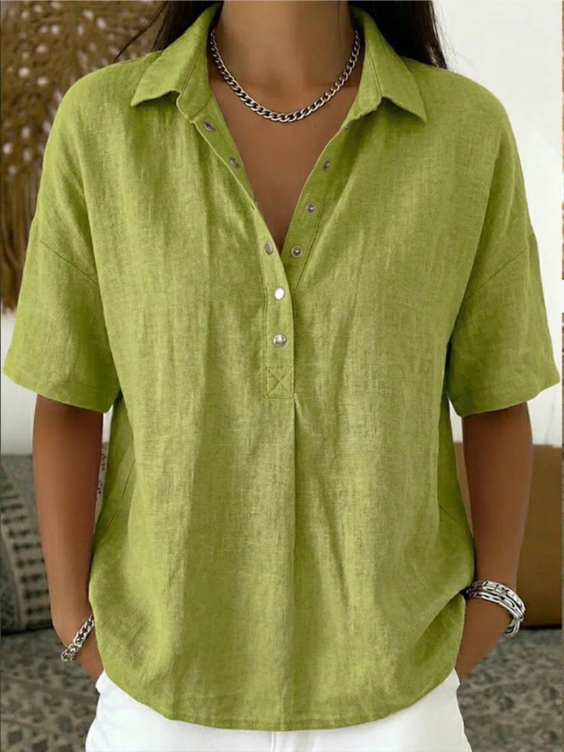 Velisora | Elegante damesblouse – Tijdloos overhemd met knopen, casual chic en veelzijdig