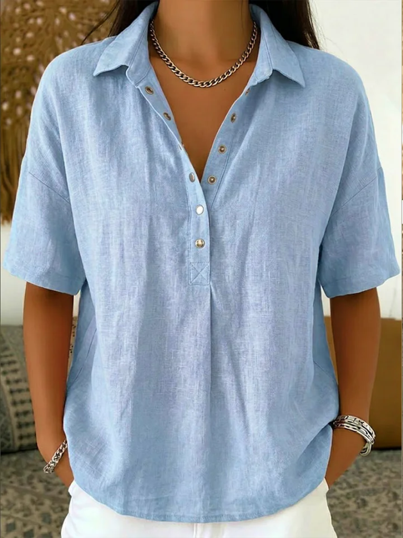 Velisora | Elegante damesblouse – Tijdloos overhemd met knopen, casual chic en veelzijdig