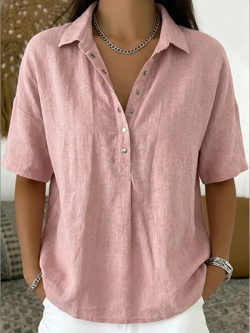 Velisora | Elegante damesblouse – Tijdloos overhemd met knopen, casual chic en veelzijdig