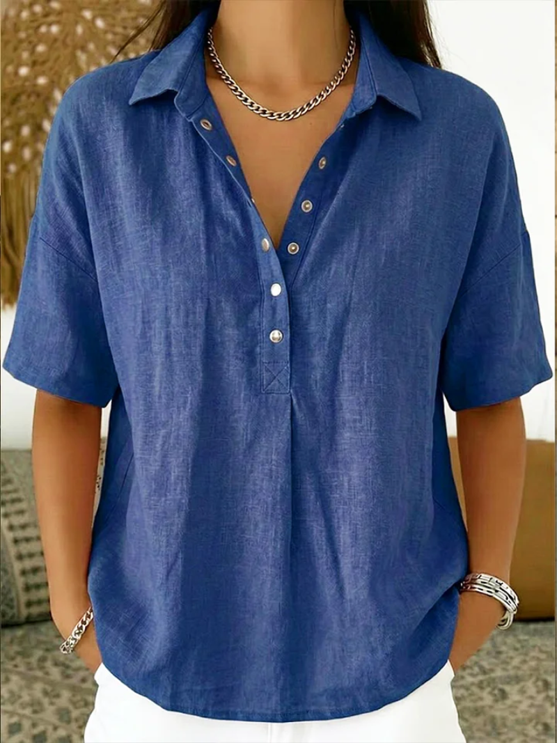Velisora | Elegante damesblouse – Tijdloos overhemd met knopen, casual chic en veelzijdig