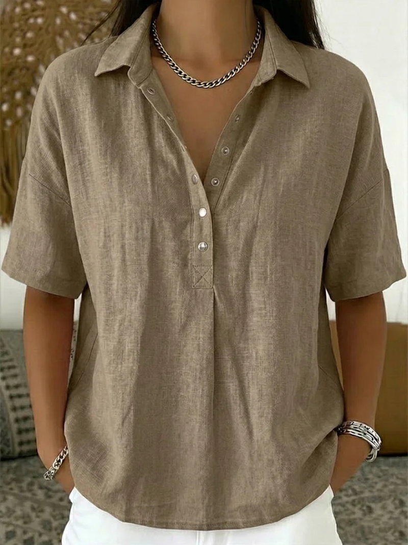 Velisora | Elegante damesblouse – Tijdloos overhemd met knopen, casual chic en veelzijdig
