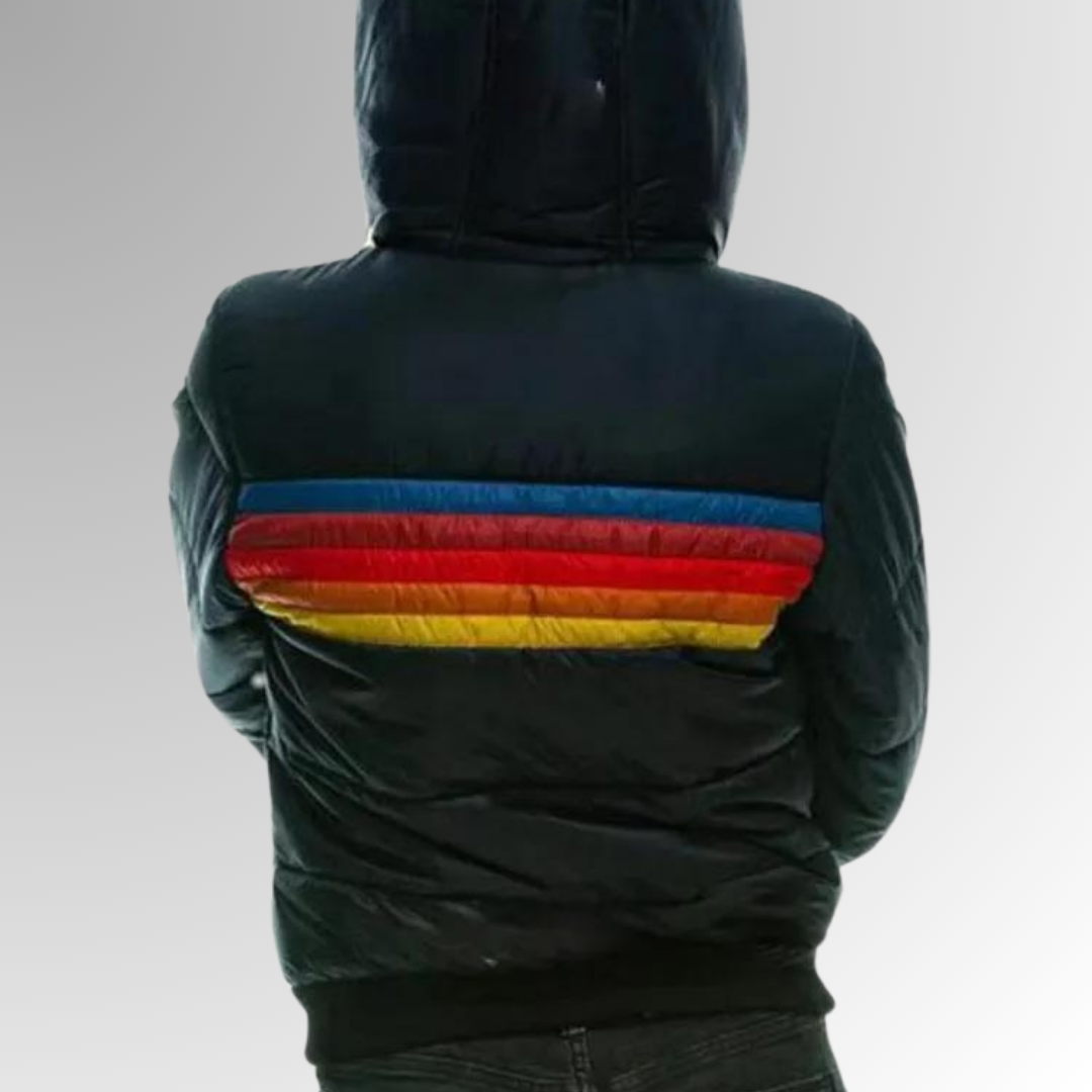 Veylanna | Damen-Steppjacke mit Kapuze, mehrfarbiger Wintermantel, leichte Daunenjacke