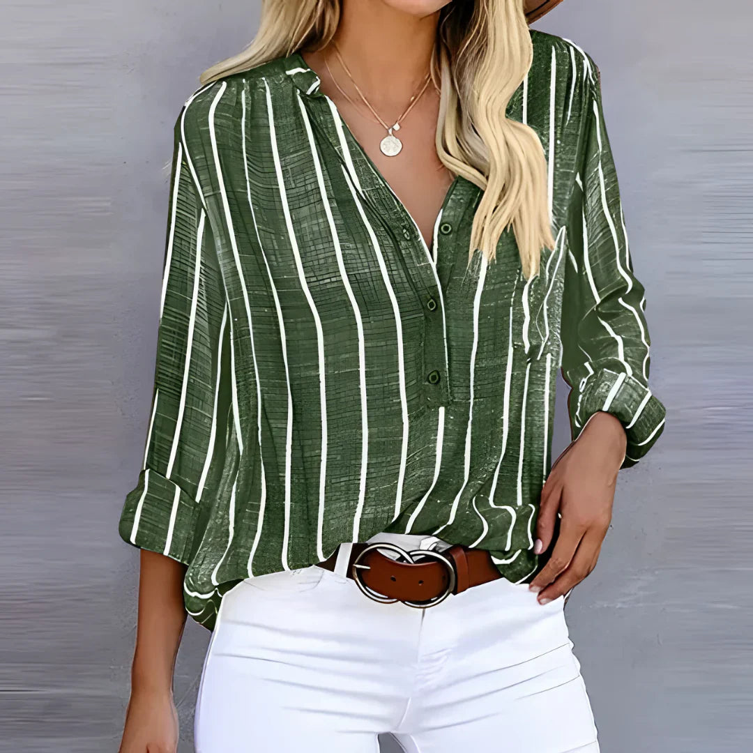 Ilyvara | Gestreepte damesblouse – Trendy casual shirt