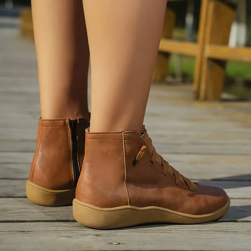 Orthea | Leren orthopedische enkellaarzen voor dames – Comfortabele laarzen met ritssluiting