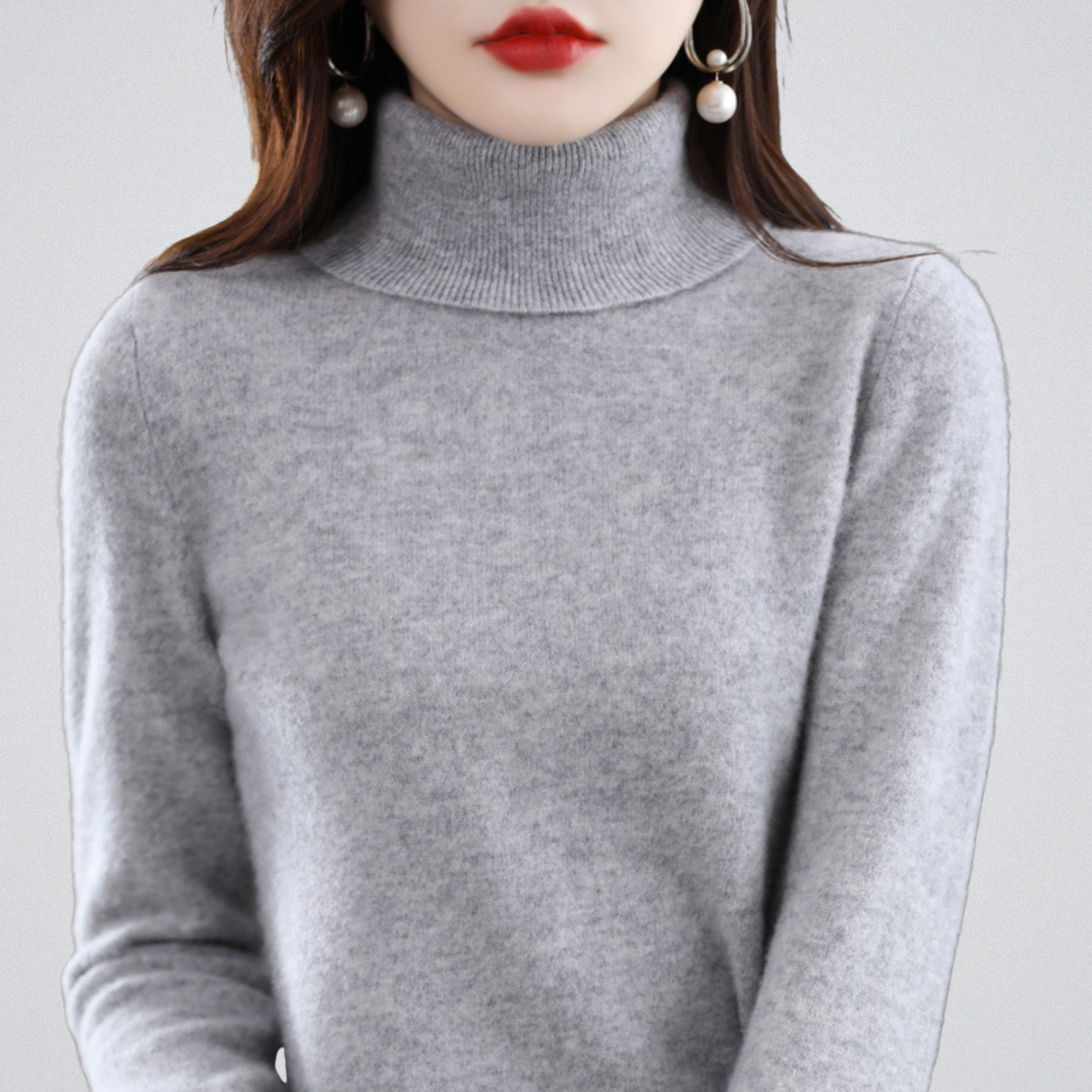 Lurina | Zachte coltrui voor dames – Gebreide trui met lange mouwen, warme casual wintertrui