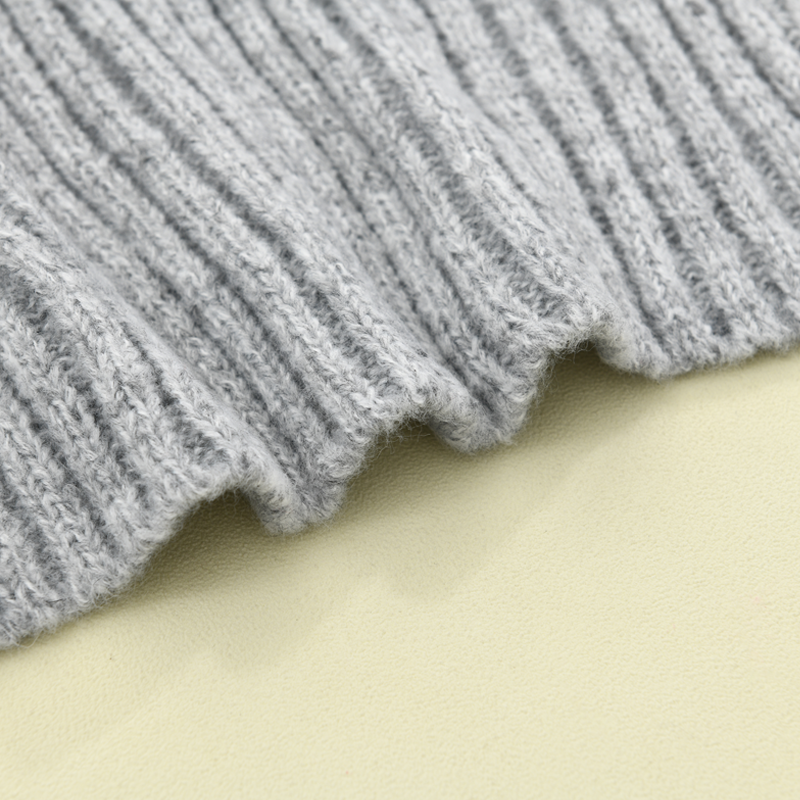 Xylar | Heren gebreid vest met opstaande kraag, lange mouwen, geribd, knoopsluiting, halflang