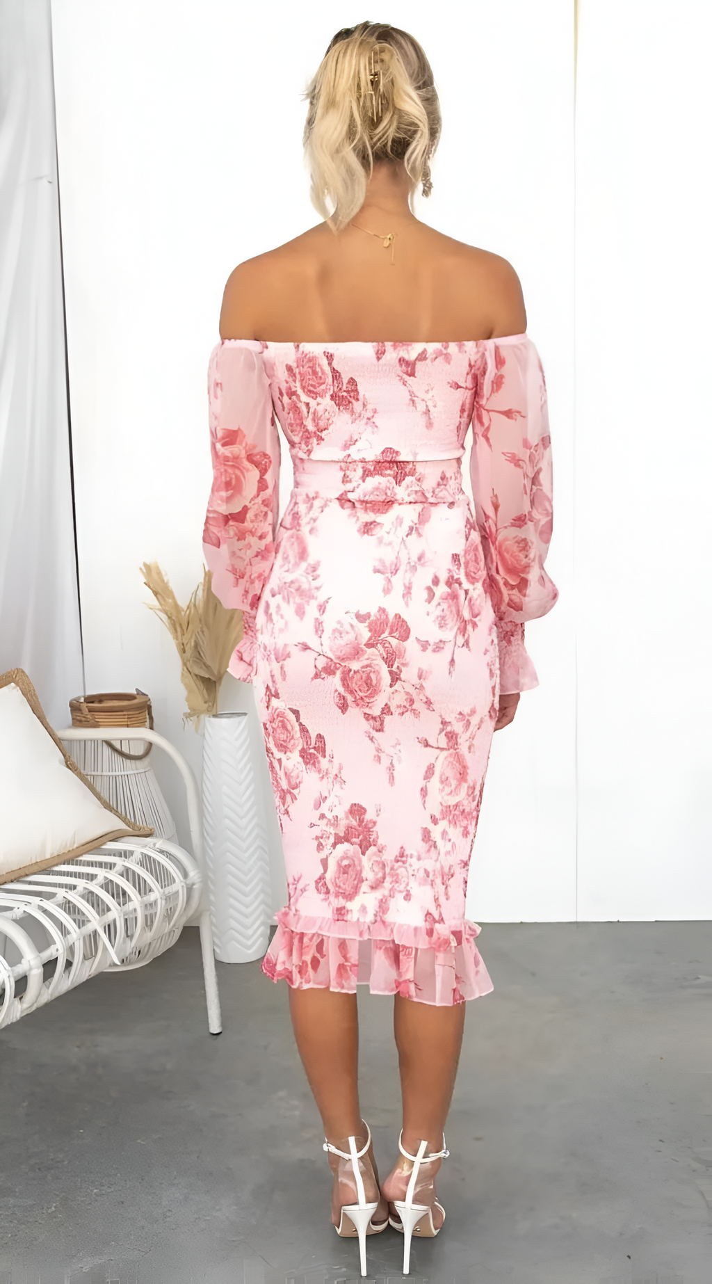 Pema | Dames bloemenjurk – elegante midi jurk, lichtgewicht zomerjurk