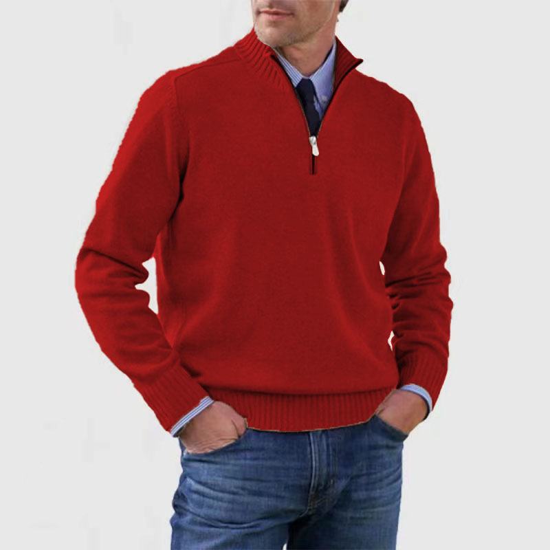 Erico | Heren trui met halve rits – Casual gebreide pullover, lange mouwen, ademend, comfortabel
