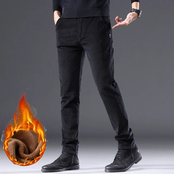Cirel | Pantalon homme en velours côtelé chaud avec doublure polaire - Pantalon d'hiver décontracté, doux et confortable