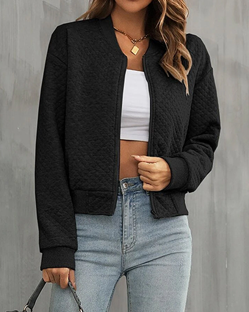 Grelieth | Blouson bomber court pour femme - Veste légère de mi-saison, vêtement d'extérieur décontracté pour l'automne