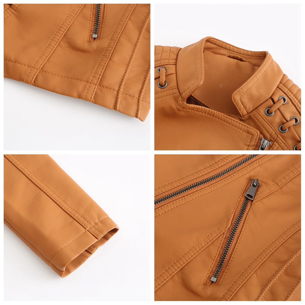 Marvina | Veste en cuir coupe ajustée – Veste de moto chic en agneau, vêtement d'extérieur élégant