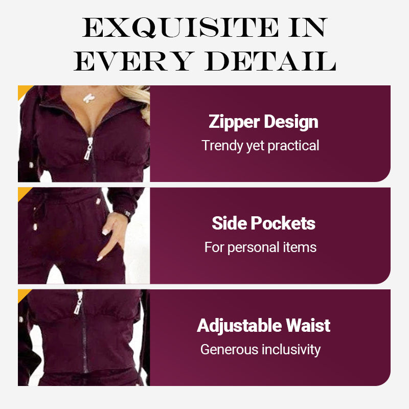 Milou | Dameshoodie met ritssluiting en joggingbroek – 2-delig trainingspak