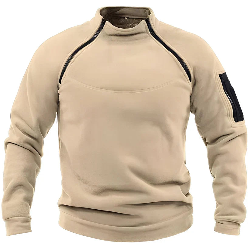 Jorven | Fleece trui voor heren – Comfortabele warme outdoor trui, thermische laag