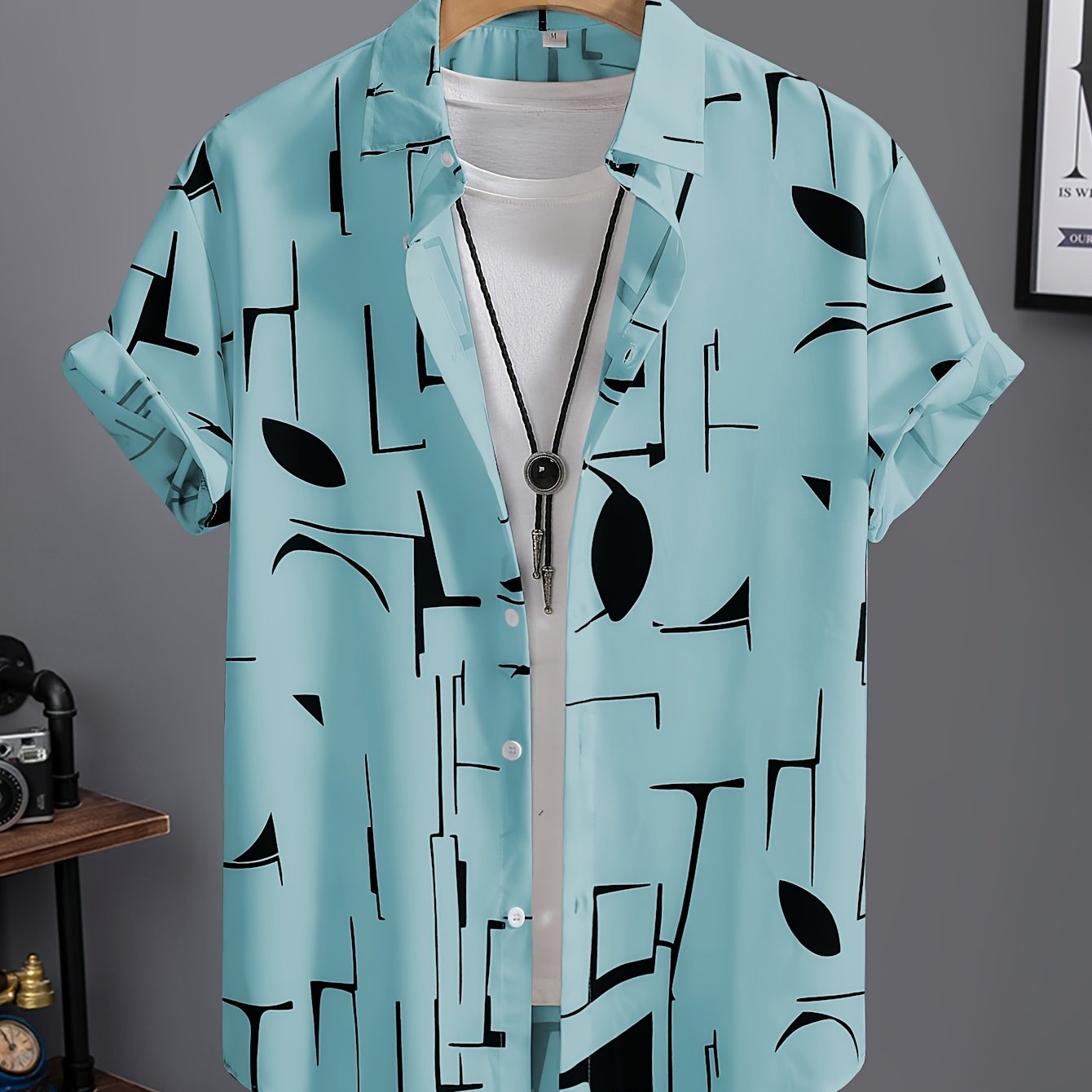 Tiber | Heren zomer verkoelend strandshirt – Losvallend retro overhemd met reverskraag