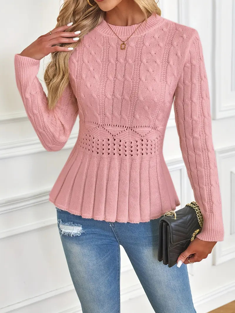 Elanorae | Dames Chunky Gebreide Trui – Comfortabele Pullover met Structuur