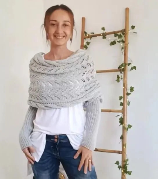 Winifred | Châle tricoté pour femme – Écharpe tricotée oversize confortable pour l'automne et l'hiver