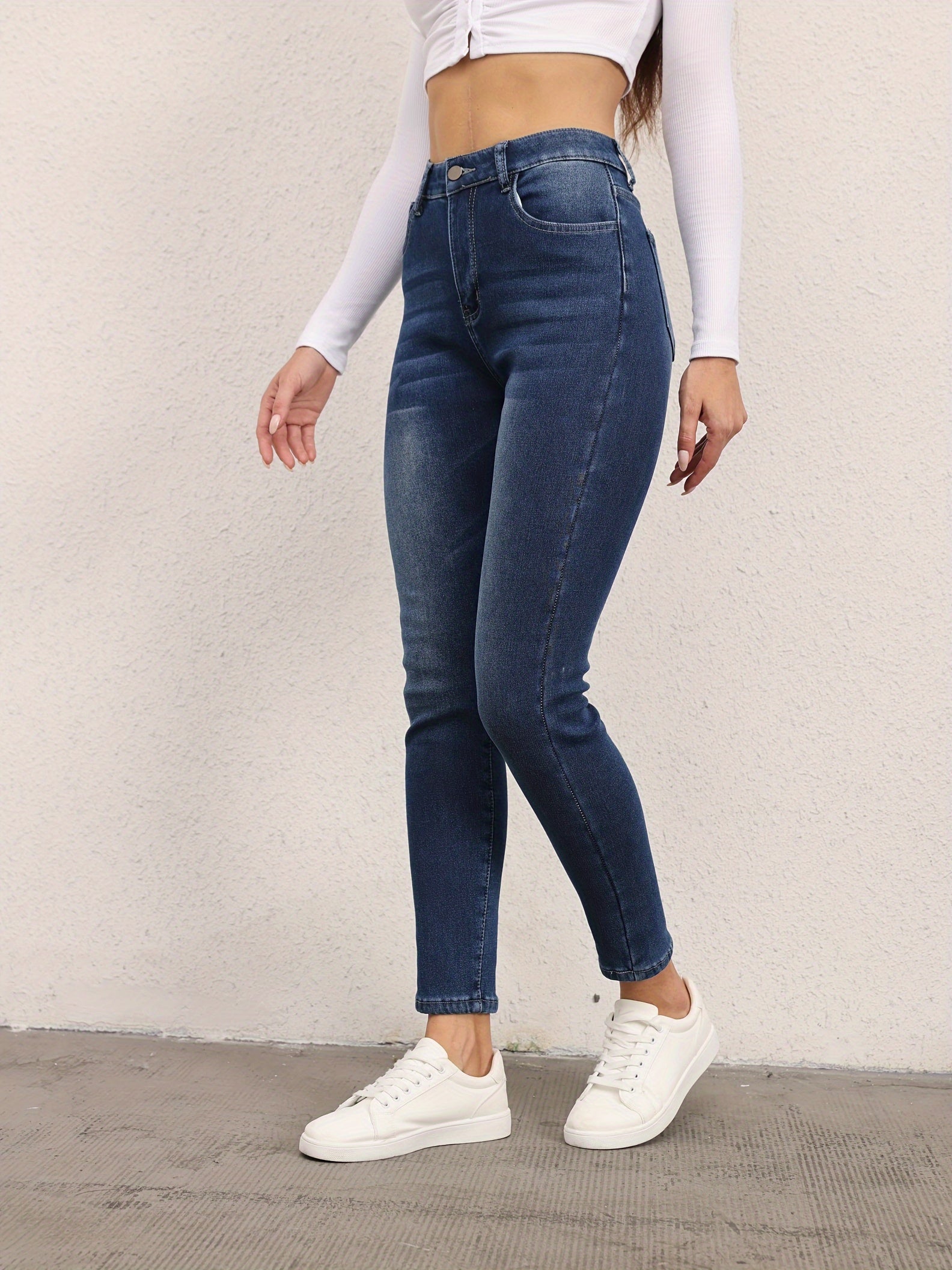 Dextra | Skinny jeans met fleecevoering – slim fit, medium stretch, warme casual denim broek