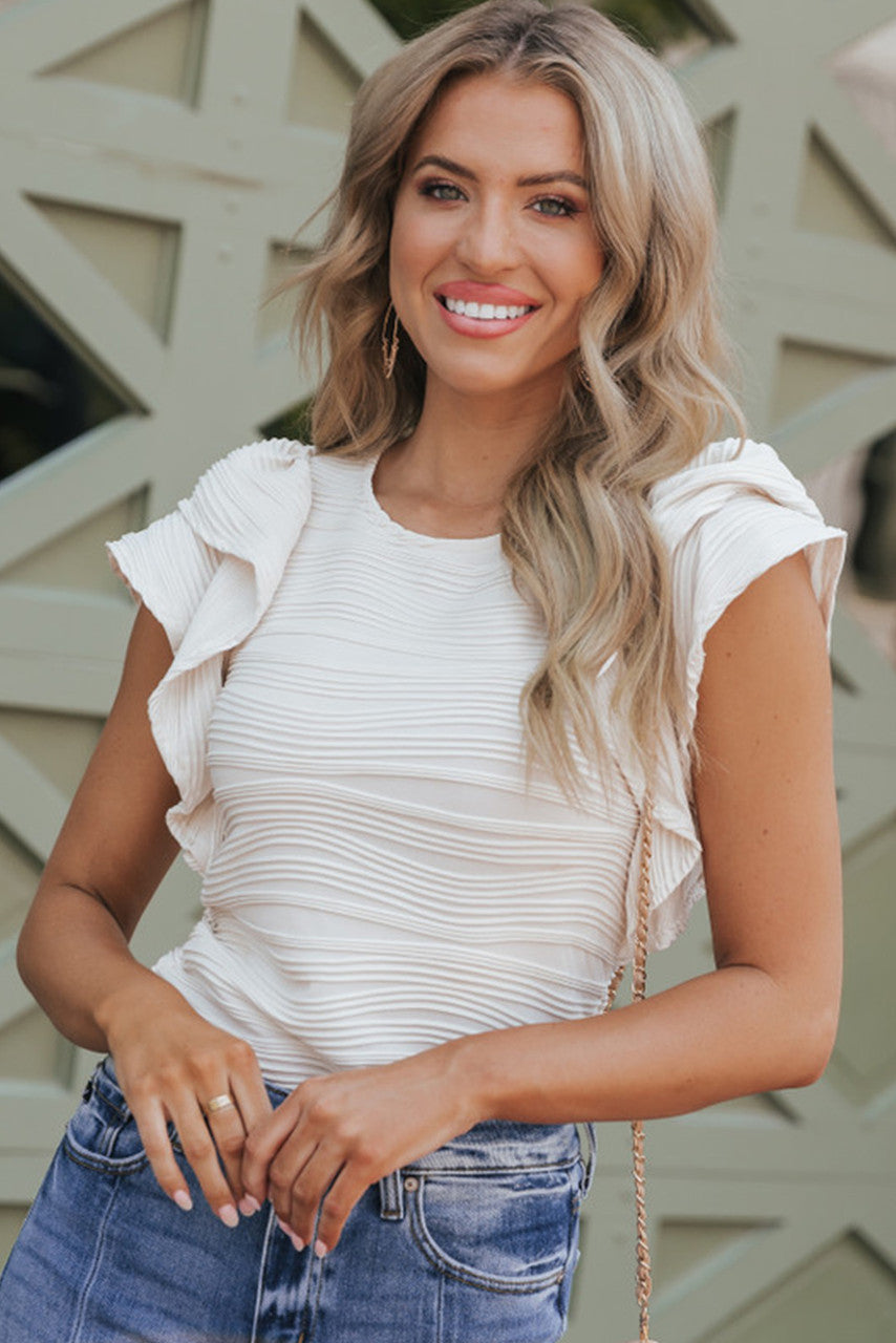 Linda - Top met textuur en ruches