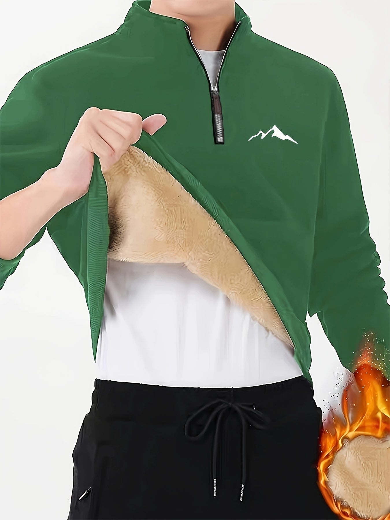 Sigfried | Thermische fleece gevoerde wintertrui voor heren met 1/4 ritssluiting, opstaande kraag
