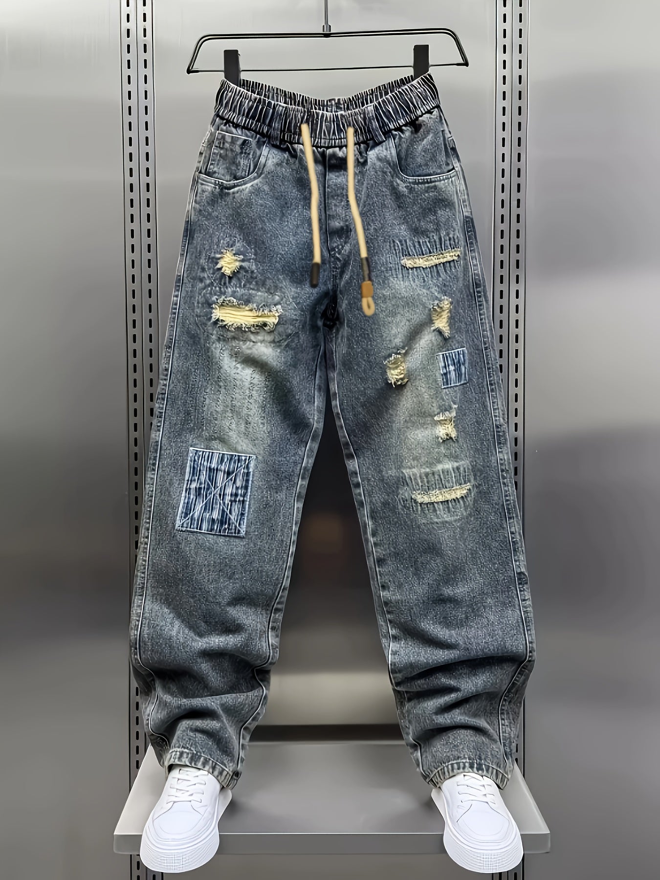 Arden | Heren Patchwork Gescheurde Harem Jeans
