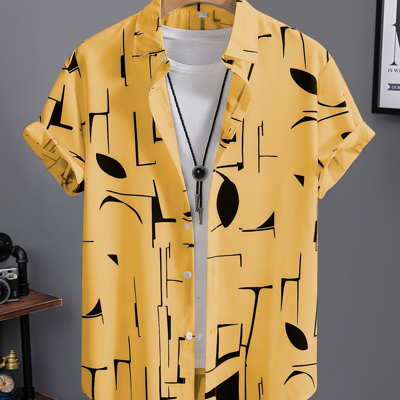 Tiber | Heren zomer verkoelend strandshirt – Losvallend retro overhemd met reverskraag