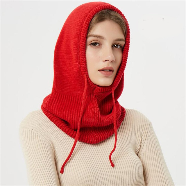 CozyVeil | Cagoule en laine tricotée – Bonnet d'hiver doux en cachemire et protection chaude pour le visage par temps froid