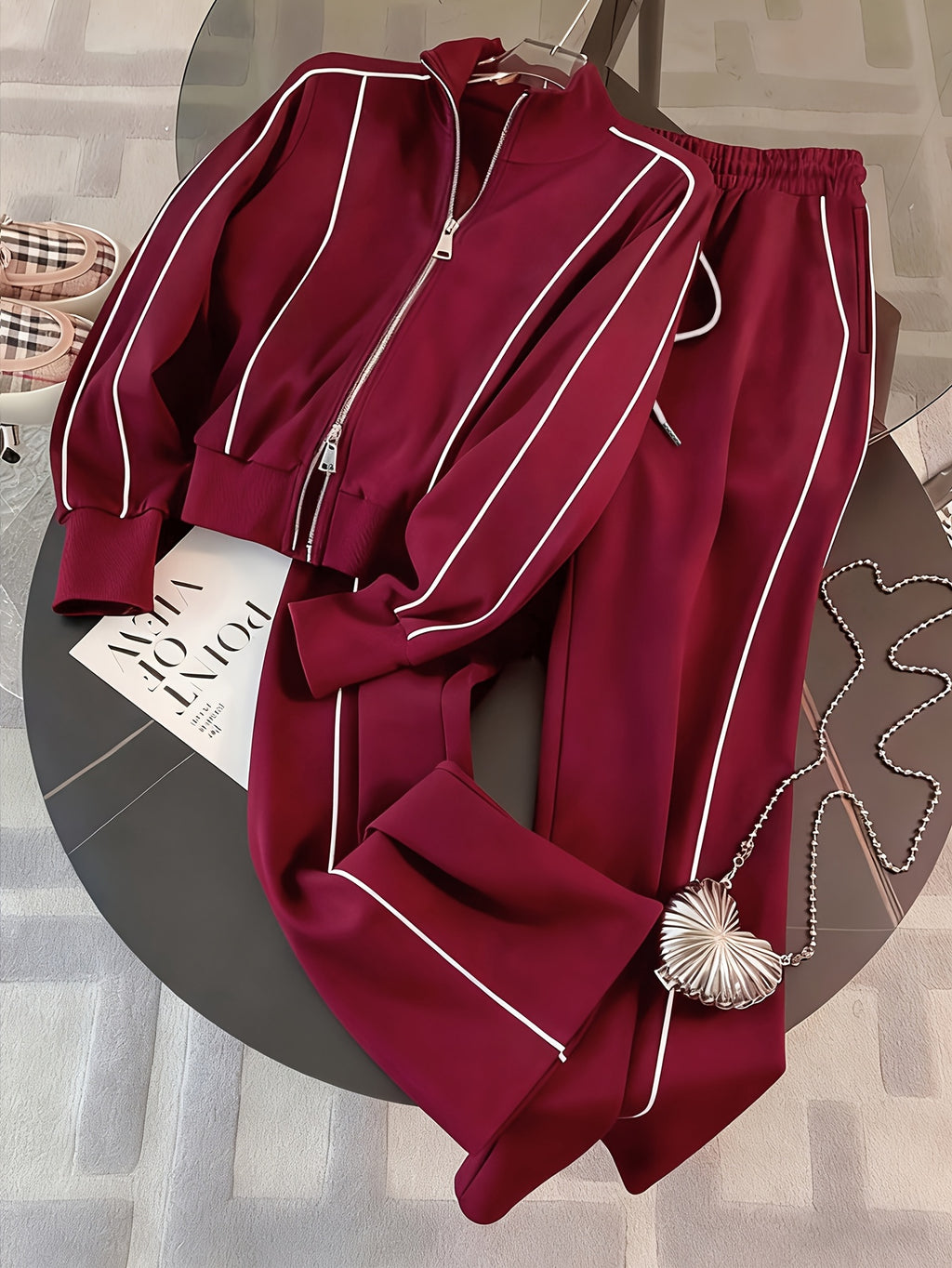 Marielis | Casual tweedelige sportkleding voor dames – Sweatshirt met ritssluiting en joggingbroek