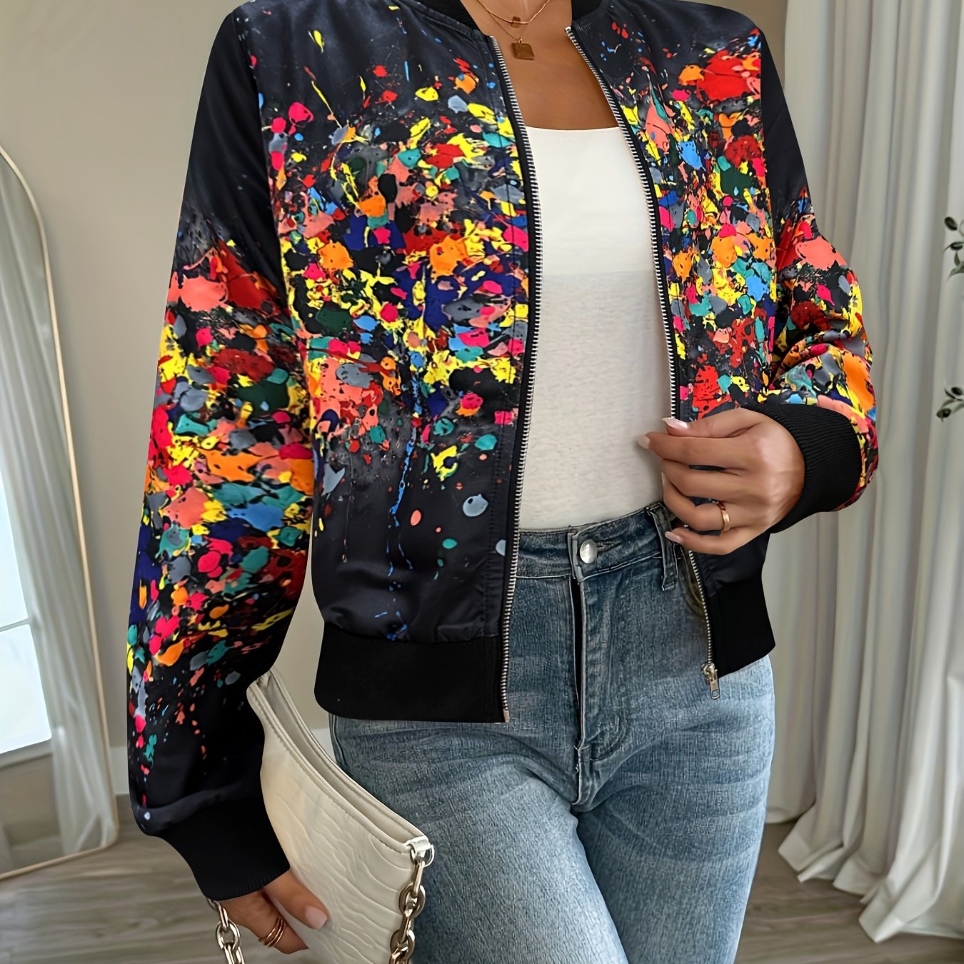 Arixelle | Dames Lichtgewicht Tie-Dye Jas – Casual Jas met Rits