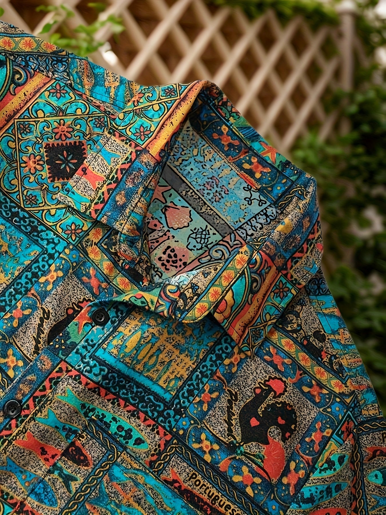 Cavan | Herenoverhemd met tribale print – Losvallend, etnisch, casual, korte mouwen, met knopen