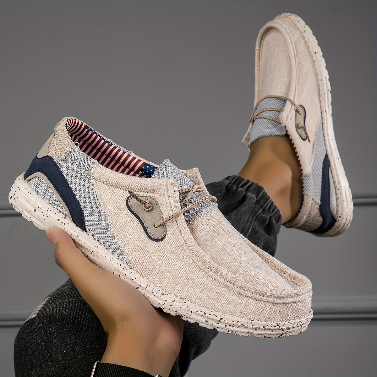 Loafix | Canvas-Slipper für Herren – Atmungsaktiv, rutschfest, leicht