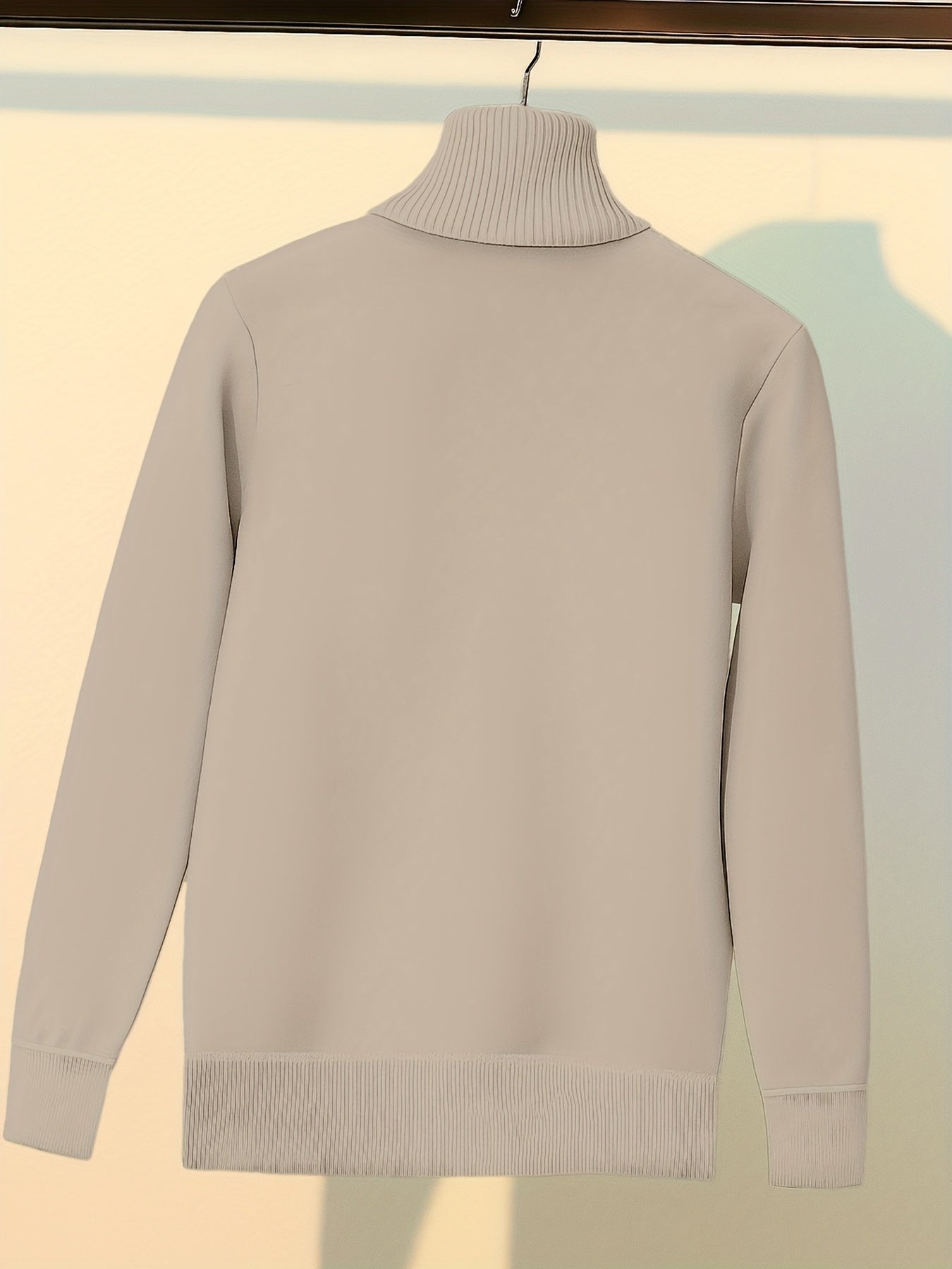 Dilon | Klassieke herentrui met hoge kraag – zachte, stretch fleece gevoerde wintertrui