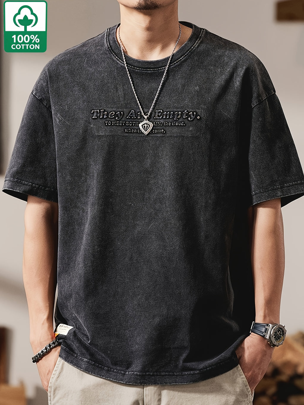 Gorran | Heren Vintage Washed T-Shirt – Korte Mouwen, Loszittend, Casual Zomer Katoenen Tee