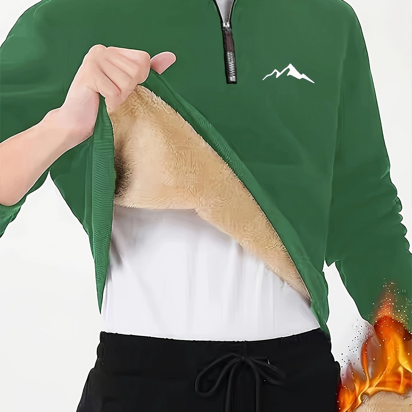 Sigfried | Thermische fleece gevoerde wintertrui voor heren met 1/4 ritssluiting, opstaande kraag