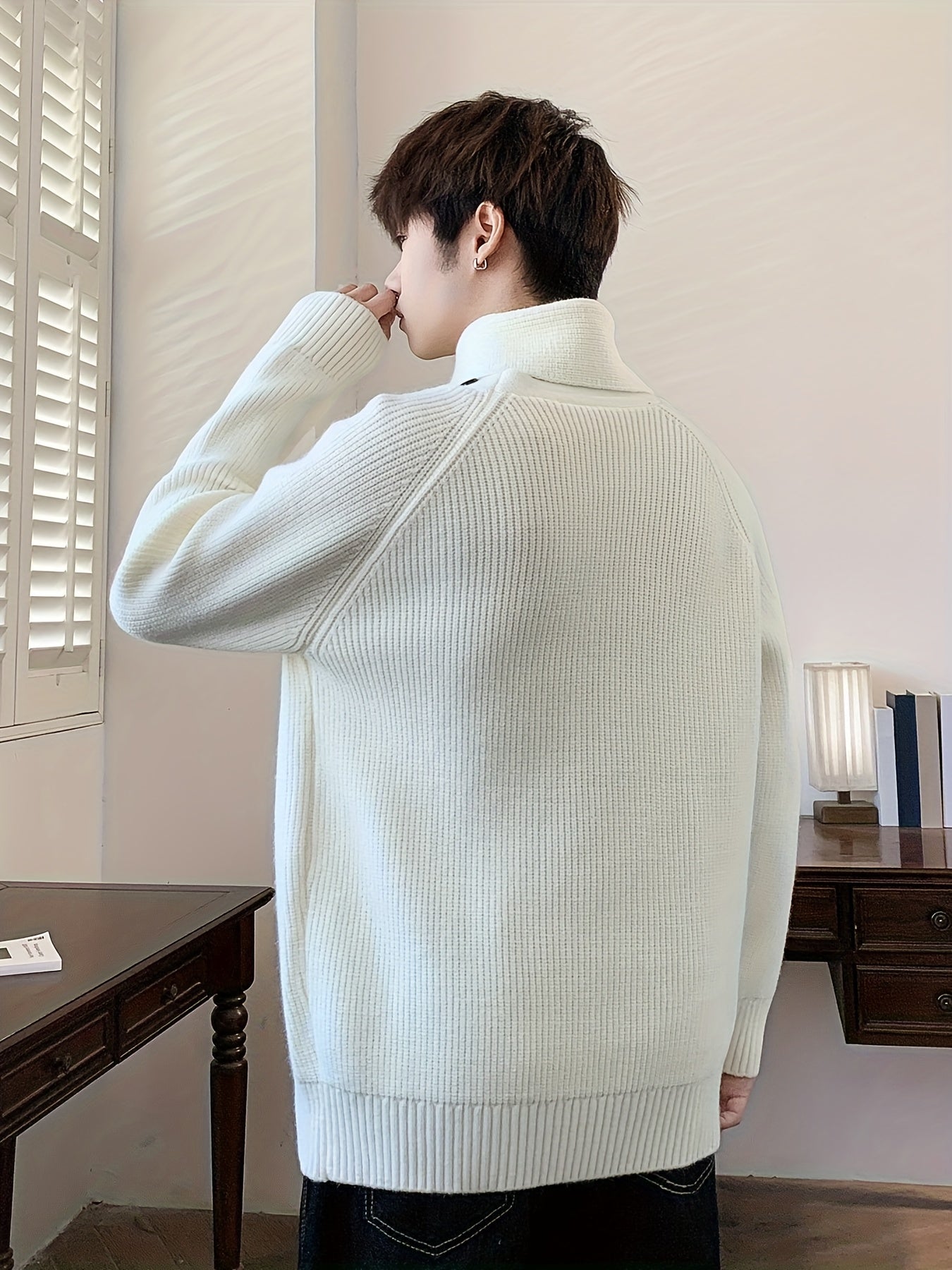 Saelric | Zachte thermische pullover voor heren – Losse pasvorm, ontwerp met knoopsluiting, casual en winterbreiwerk