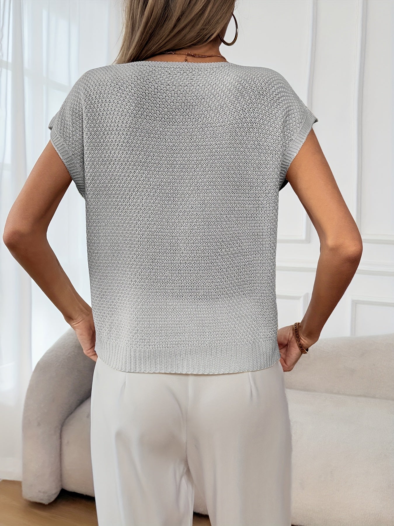 Caelis | Damesvest met bloemenprint, mouwloos, gebreid, casual zomertop